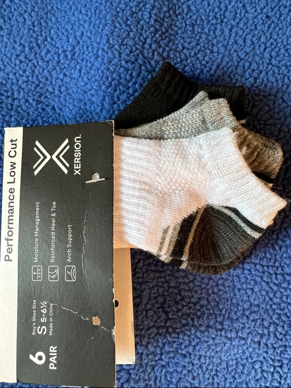 Xersion Low Cut Athletic Socks - White with Black Accent